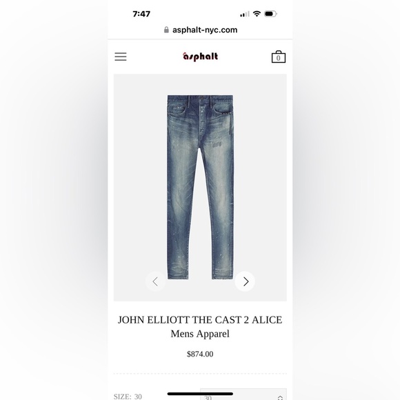 John Elliot Men’s Jeans - Picture 1 of 1